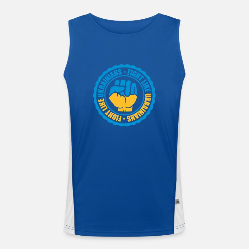 fight like ukrainians Zitat Funktionelles Kontrast-Tank Top für Männer 