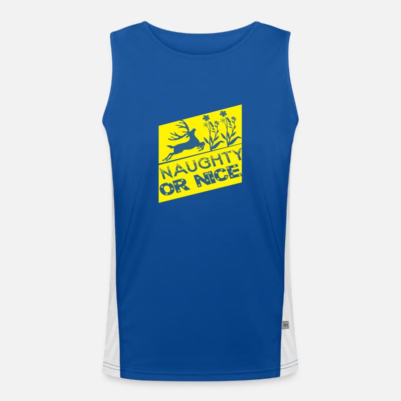Naughty or Nice Funktionelles Kontrast-Tank Top für Männer 