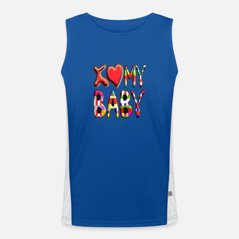 J’aime / coeur mon bébé Débardeur respirant contrasté Homme 