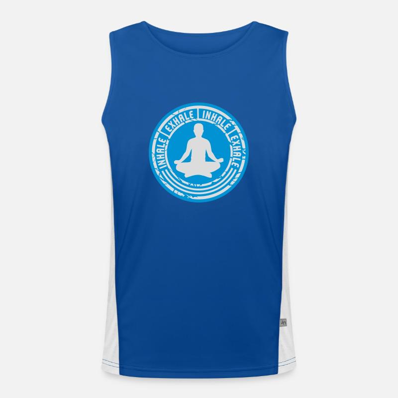 inhale exhale yoga quote Men's Functional Contrast Tank Top 