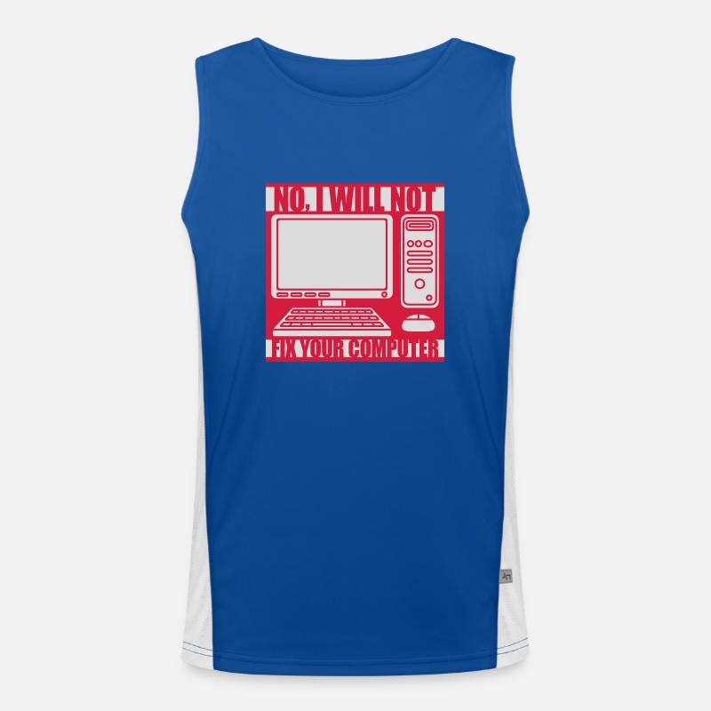 not fix your computer - Men's Functional Contrast Tank Top  - royal/white