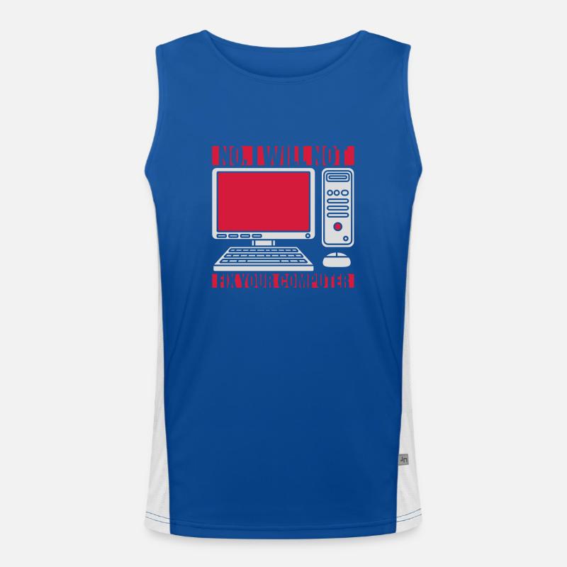 not fix your computer - Men's Functional Contrast Tank Top  - royal/white