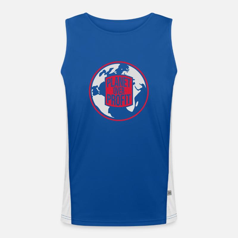 planet over profit quote Men's Functional Contrast Tank Top 