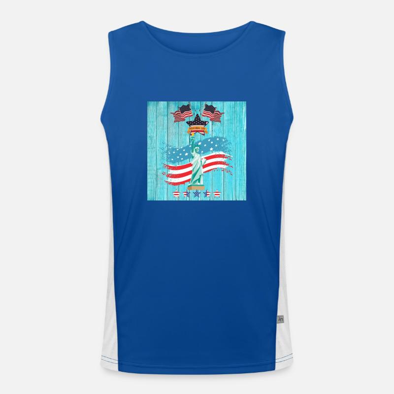 USA, Freiheitsstatue Funktionelles Kontrast-Tank Top für Männer 