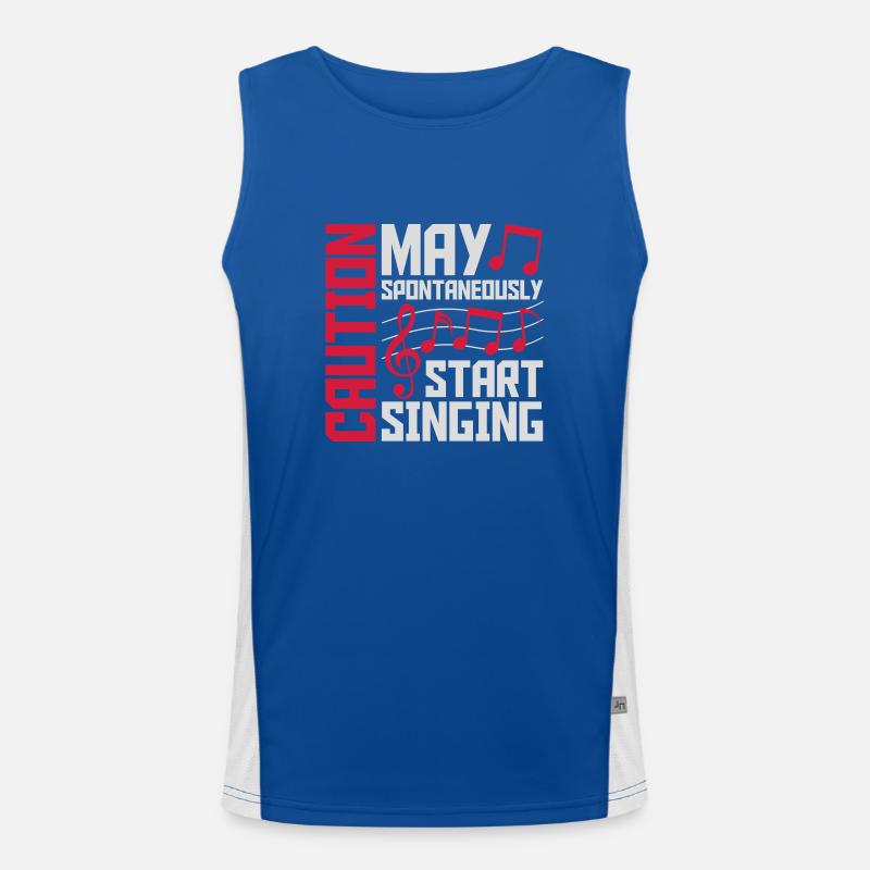 may spontaneously start singing - Men's Functional Contrast Tank Top  - royal/white