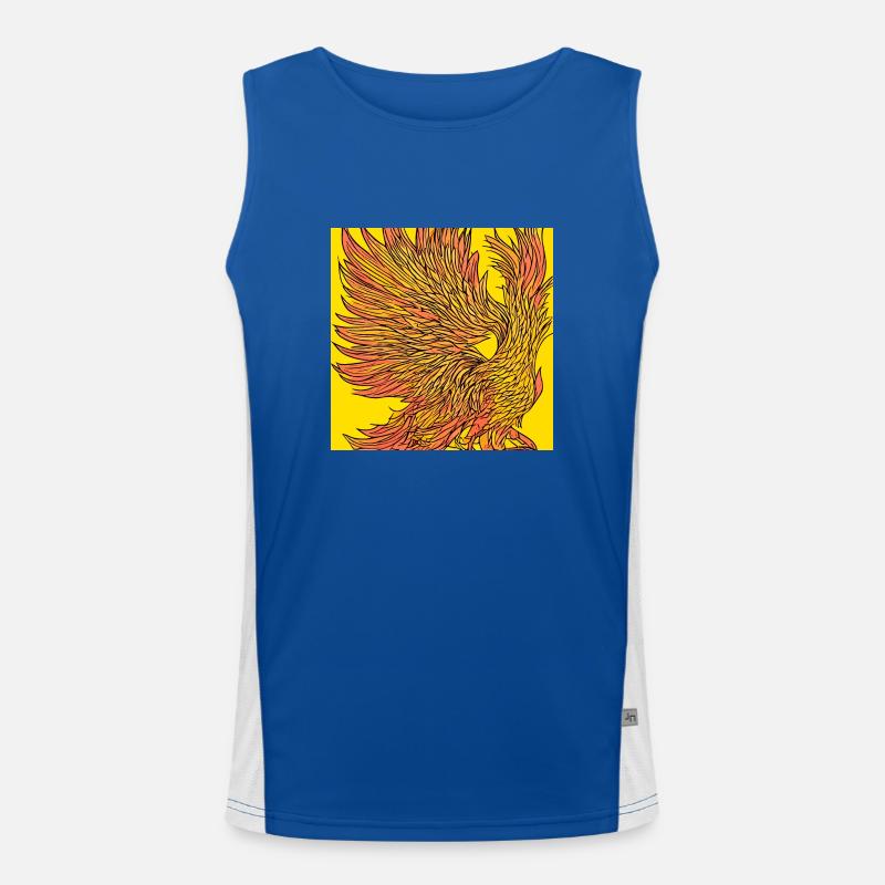 Illustration eines Phönix, Vektorstil Funktionelles Kontrast-Tank Top für Männer 