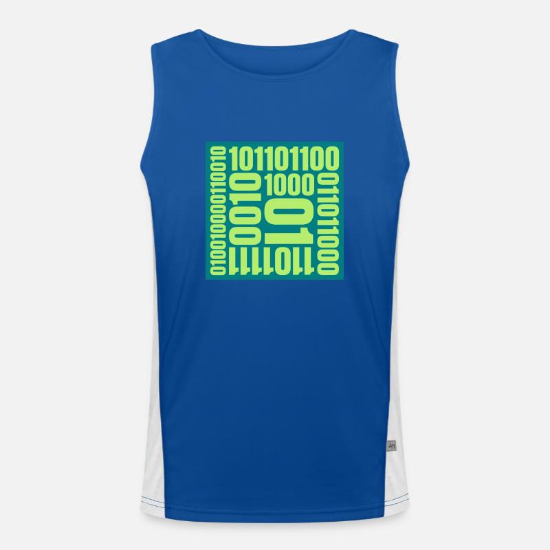 Binary Code Program Language - Men's Functional Contrast Tank Top  - royal/white