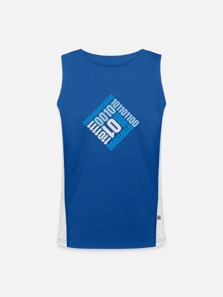 Binär Code Programm Sprache - Funktionelles Kontrast-Tank Top für Männer  - Royal/Weiß - Vorne