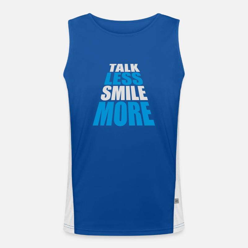 talk less smile more - Men's Functional Contrast Tank Top  - royal/white