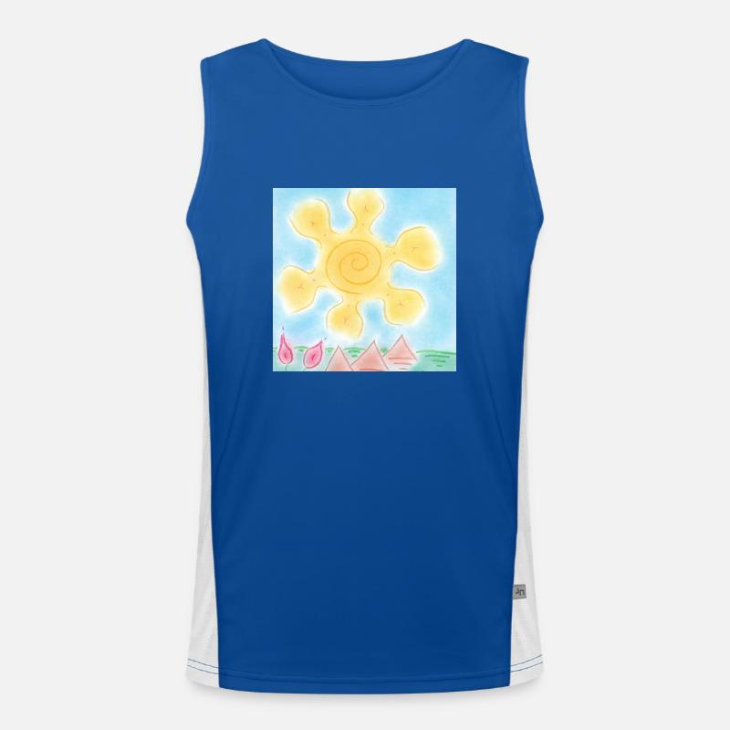 SONNE AUF PYRAMIDEN Funktionelles Kontrast-Tank Top für Männer 