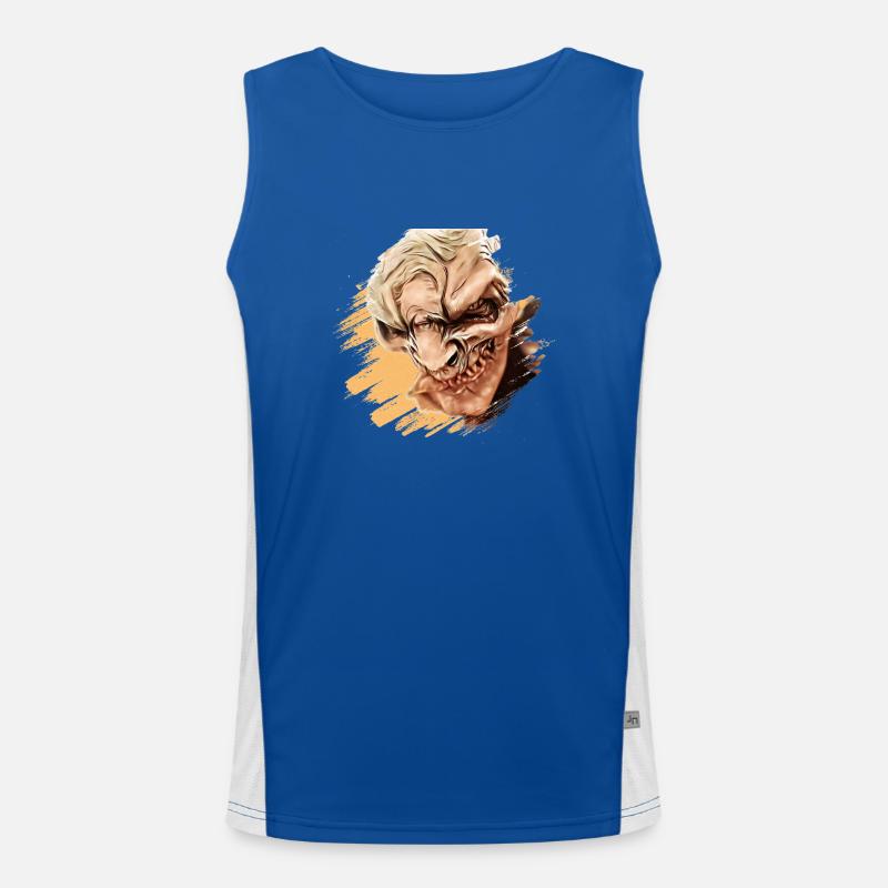 Krampus Percht Devil 2322 - Men's Functional Contrast Tank Top  - royal/white