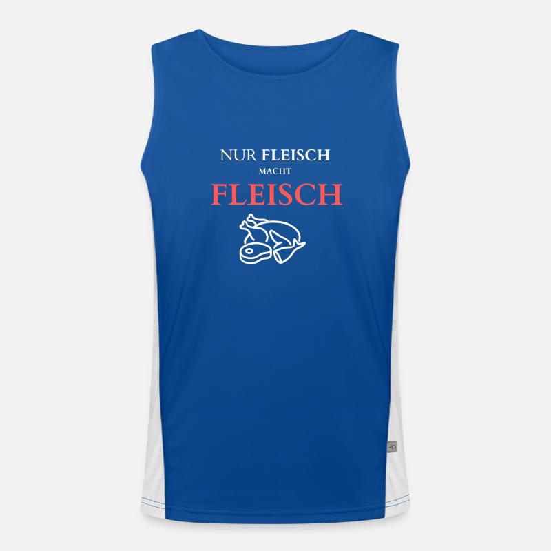 Nur Fleisch macht Fleisch Funktionelles Kontrast-Tank Top für Männer 
