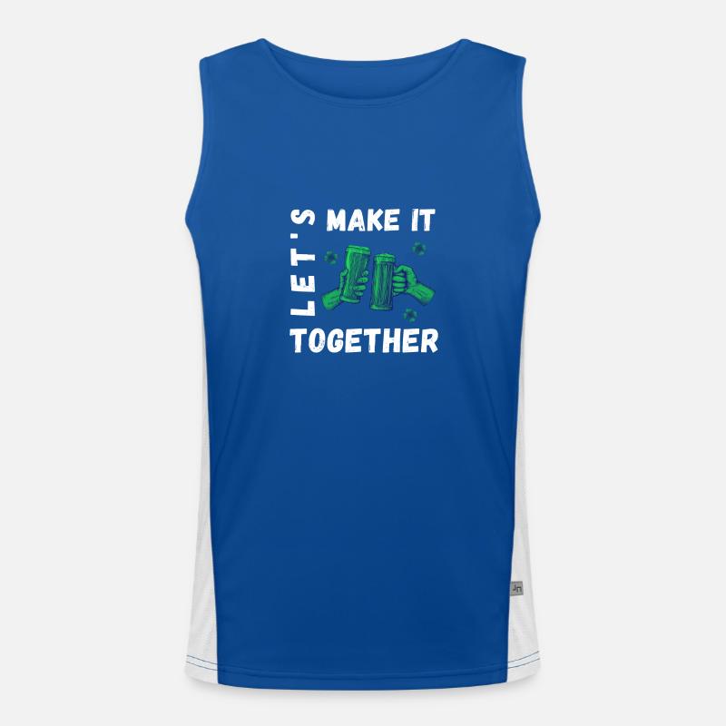 Let's make it together - Men's Functional Contrast Tank Top  - royal/white