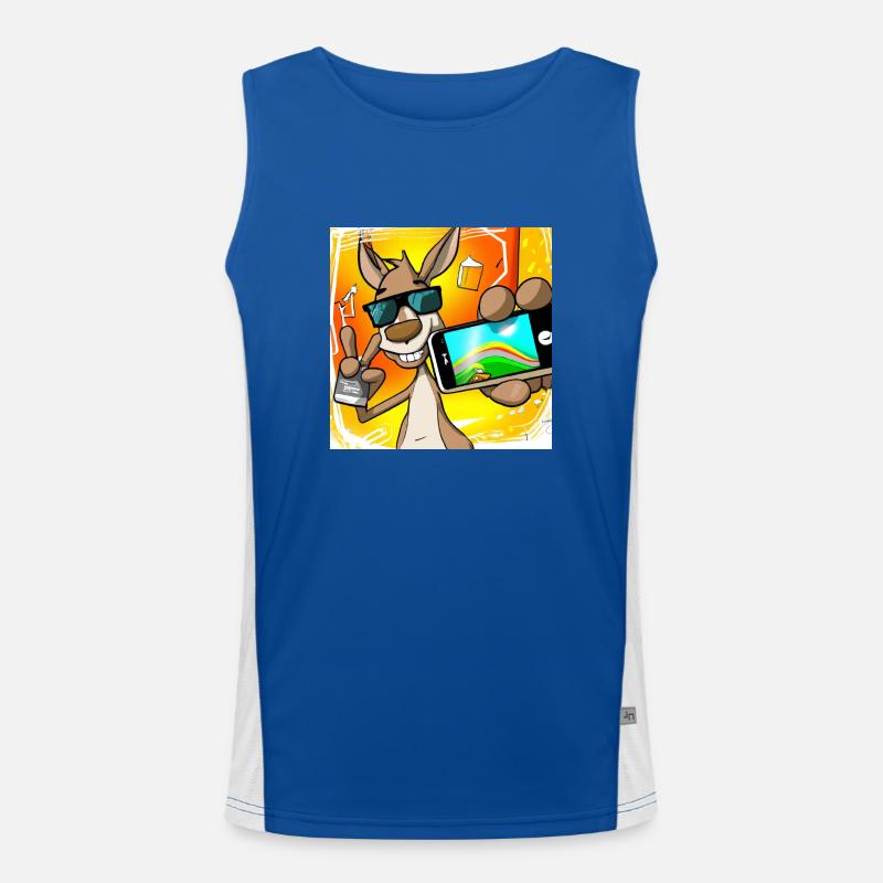 Kangaroo makes Selfie 2 variant Men's Functional Contrast Tank Top 