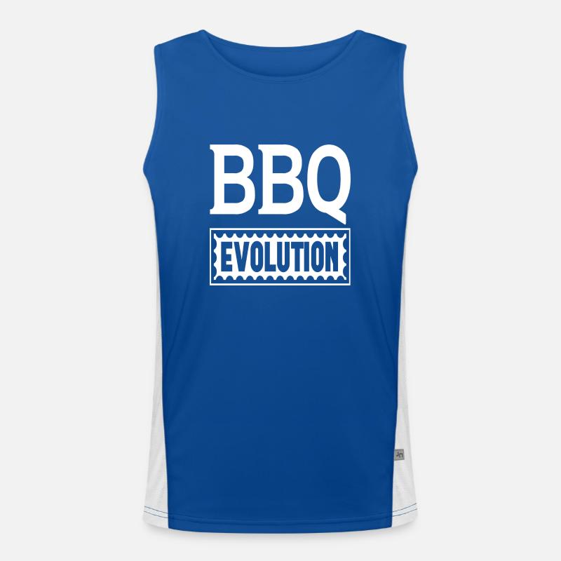 Évolution du BBQ - Débardeur respirant contrasté Homme  - bleu/blanc