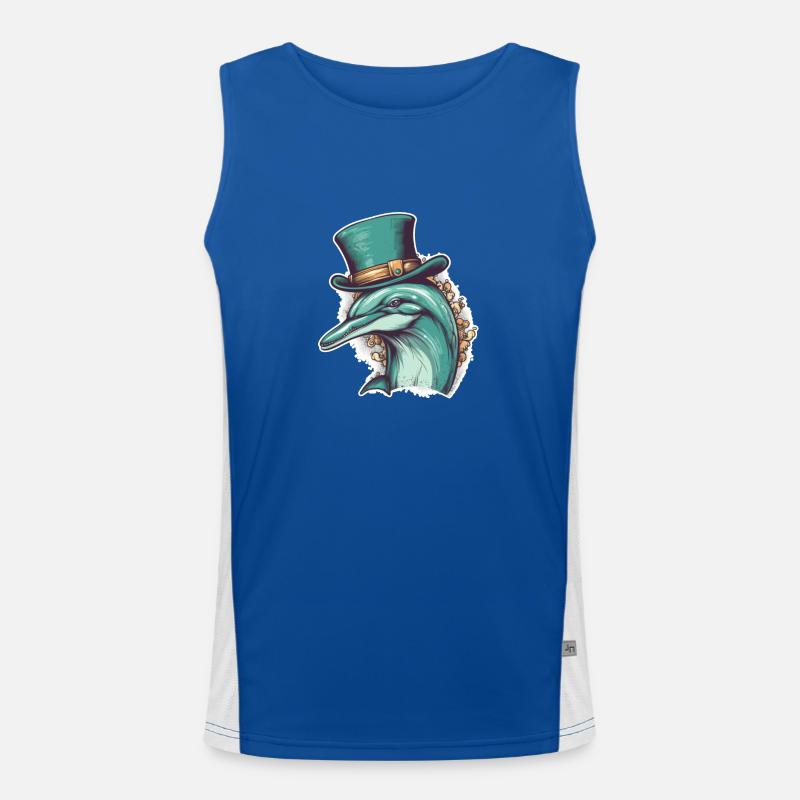 Don't Be Shellfish, Let's Hang Out With Dolphin Men's Functional Contrast Tank Top 