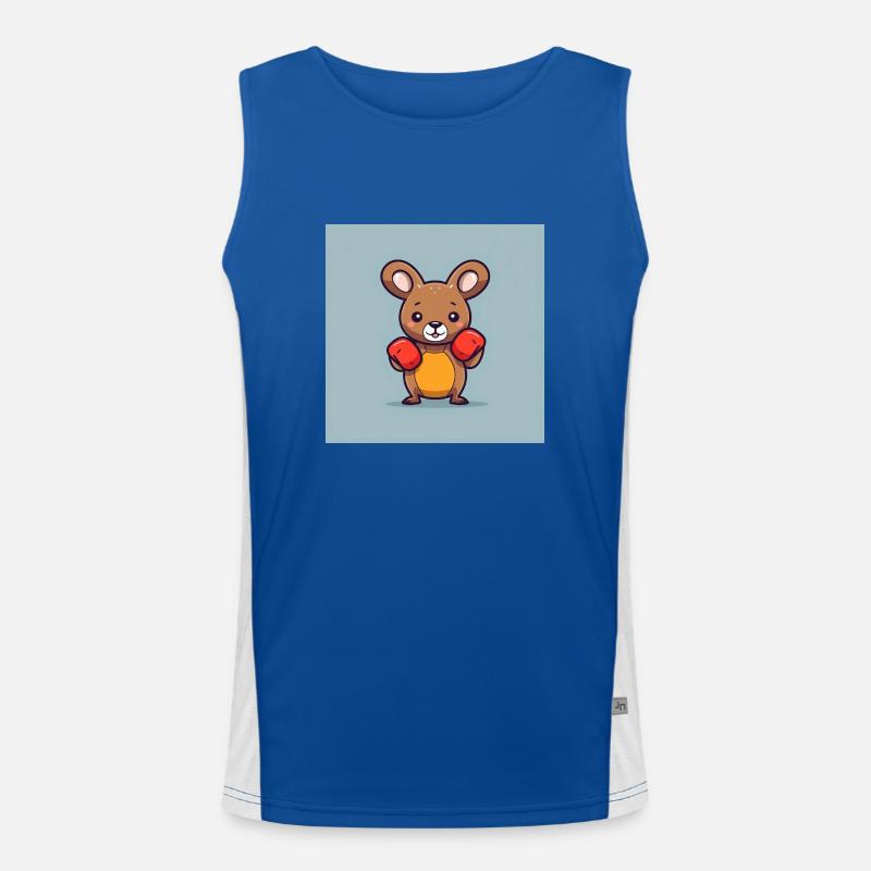 Cute kangaroo with box gloves - Men's Functional Contrast Tank Top - royal/white