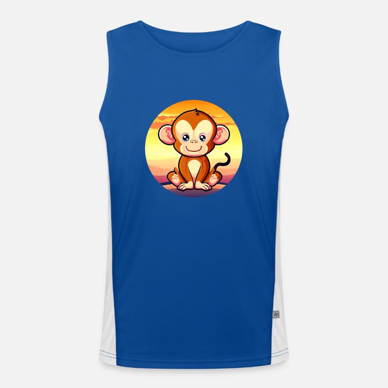 Mignon Singe Chimpanzé Sunset Design Débardeur respirant contrasté Homme 