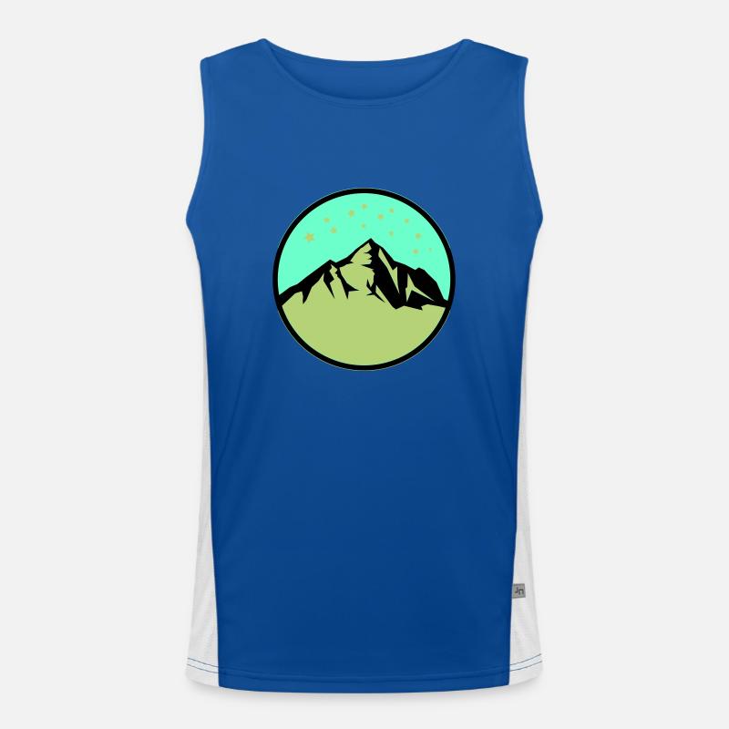 Mountains Stars - Men's Functional Contrast Tank Top  - royal/white