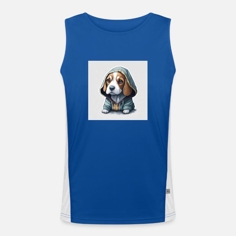 Beagle im Hoodie Funktionelles Kontrast-Tank Top für Männer 
