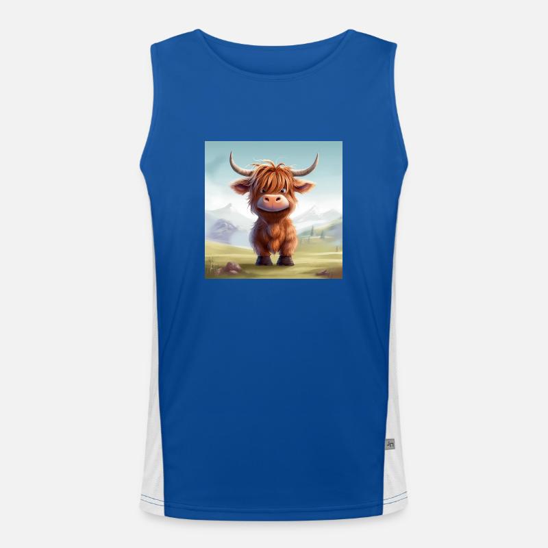 MIGNON HIGHLAND COW design Débardeur respirant contrasté Homme 