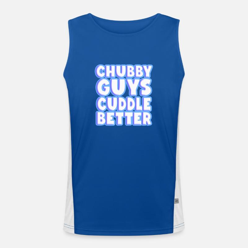 Chubby Guys Cuddle Better - Men's Functional Contrast Tank Top  - royal/white