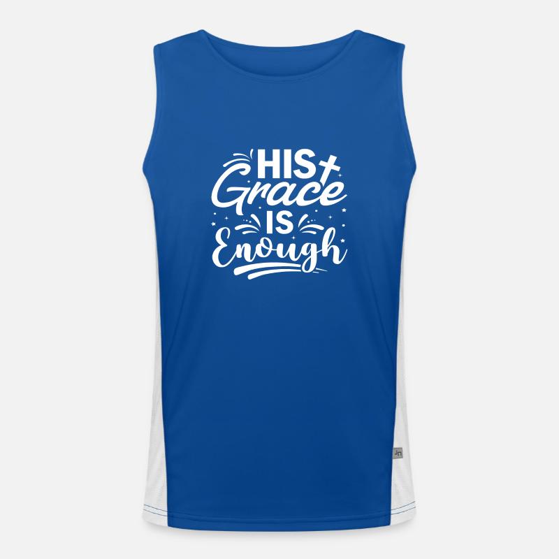 His Grace is enough - Men's Functional Contrast Tank Top  - royal/white