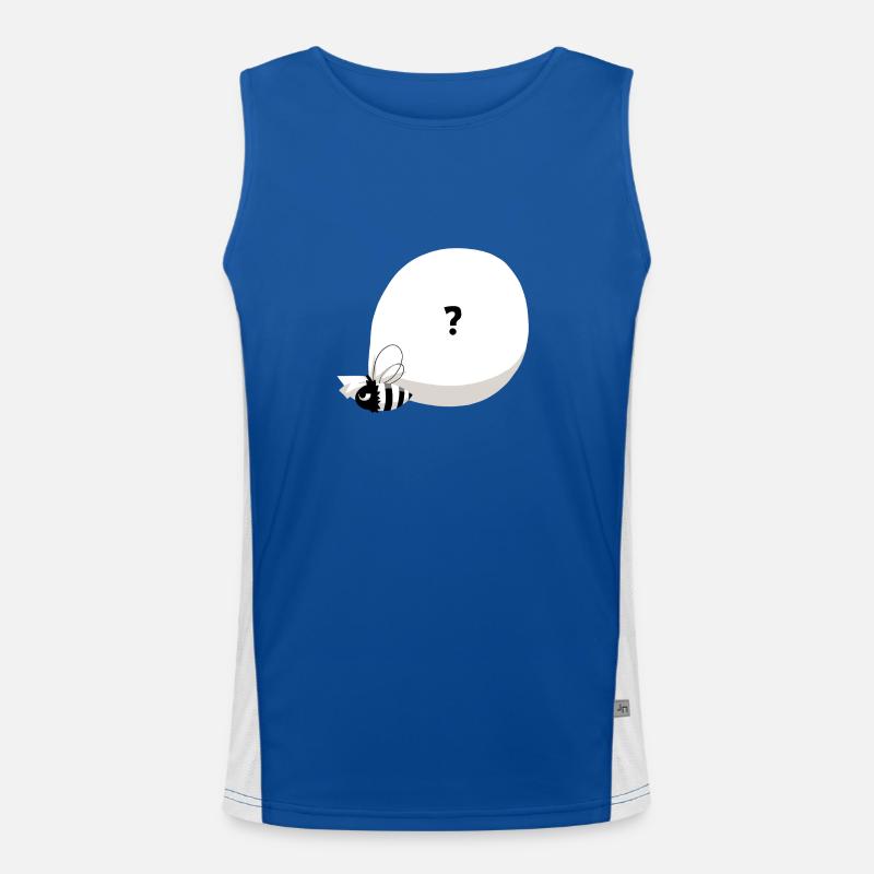 Bee & big mysterious bag - Men's Functional Contrast Tank Top  - royal/white