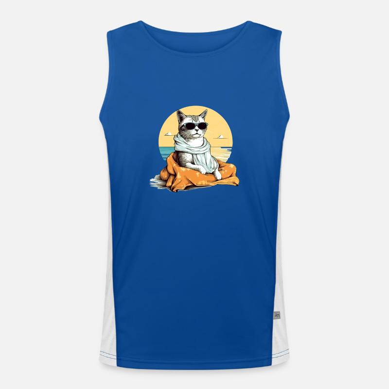 Jouk die Pascha-Katze Funktionelles Kontrast-Tank Top für Männer 
