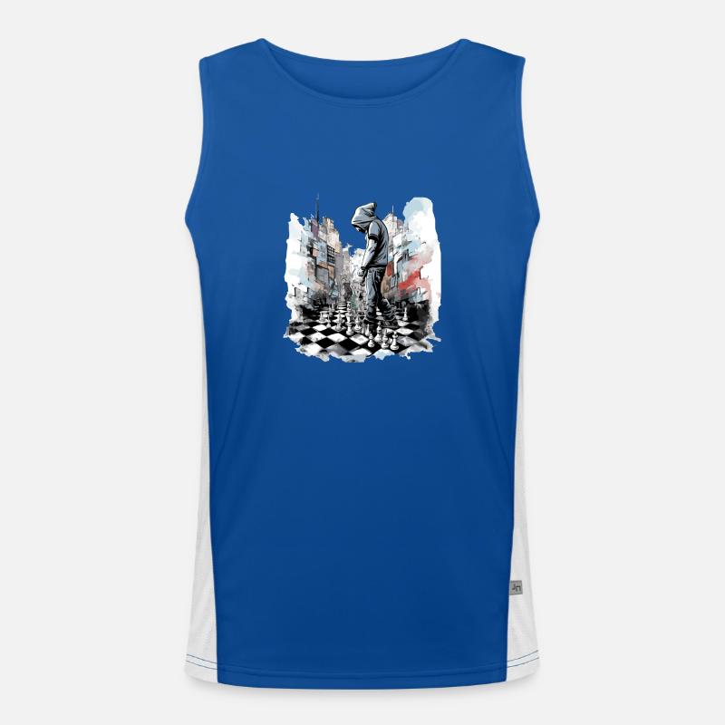 Méditation échiquéenne Débardeur respirant contrasté Homme 