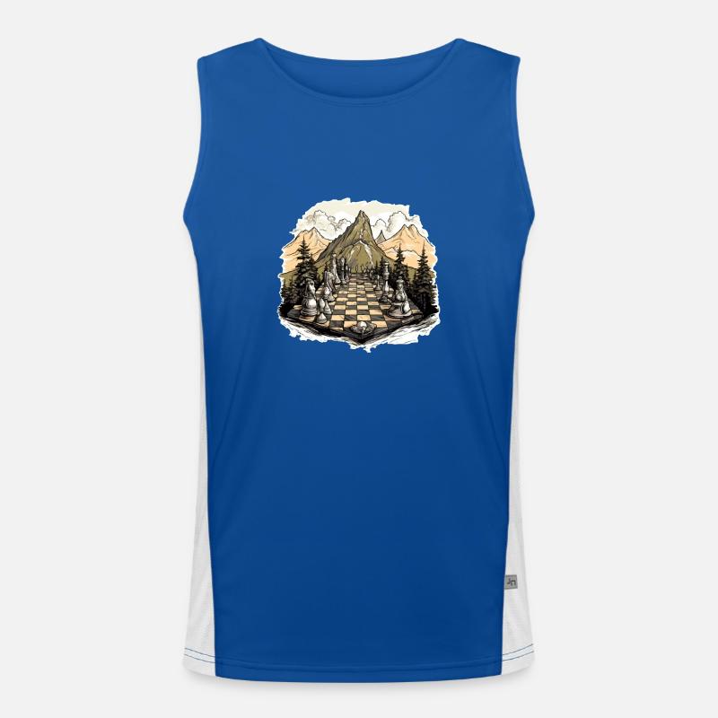Berg-Schachbrett Funktionelles Kontrast-Tank Top für Männer 