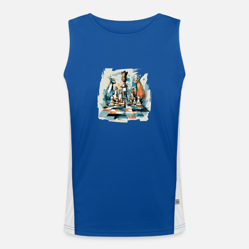 Cats and chess Men's Functional Contrast Tank Top 