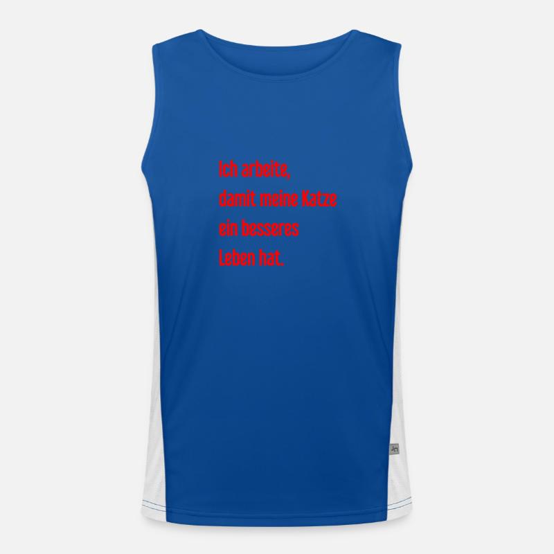 Für ein besseres Katzenleben arbeite ich! Funktionelles Kontrast-Tank Top für Männer 