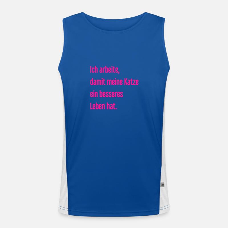 Für ein besseres Katzenleben arbeite ich! Funktionelles Kontrast-Tank Top für Männer 