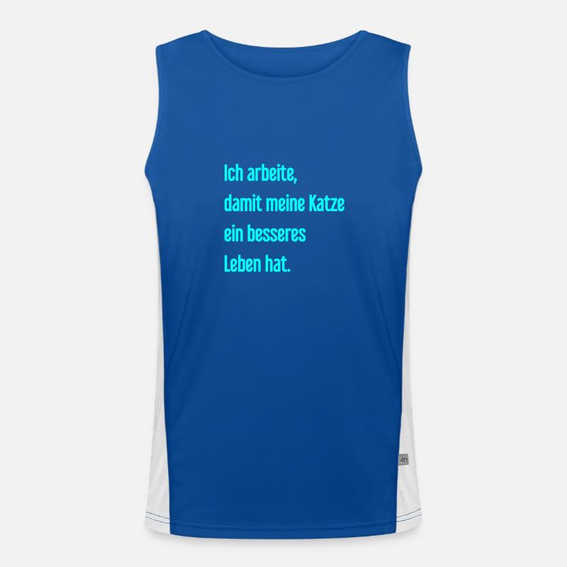Für ein besseres Katzenleben arbeite ich! Funktionelles Kontrast-Tank Top für Männer 