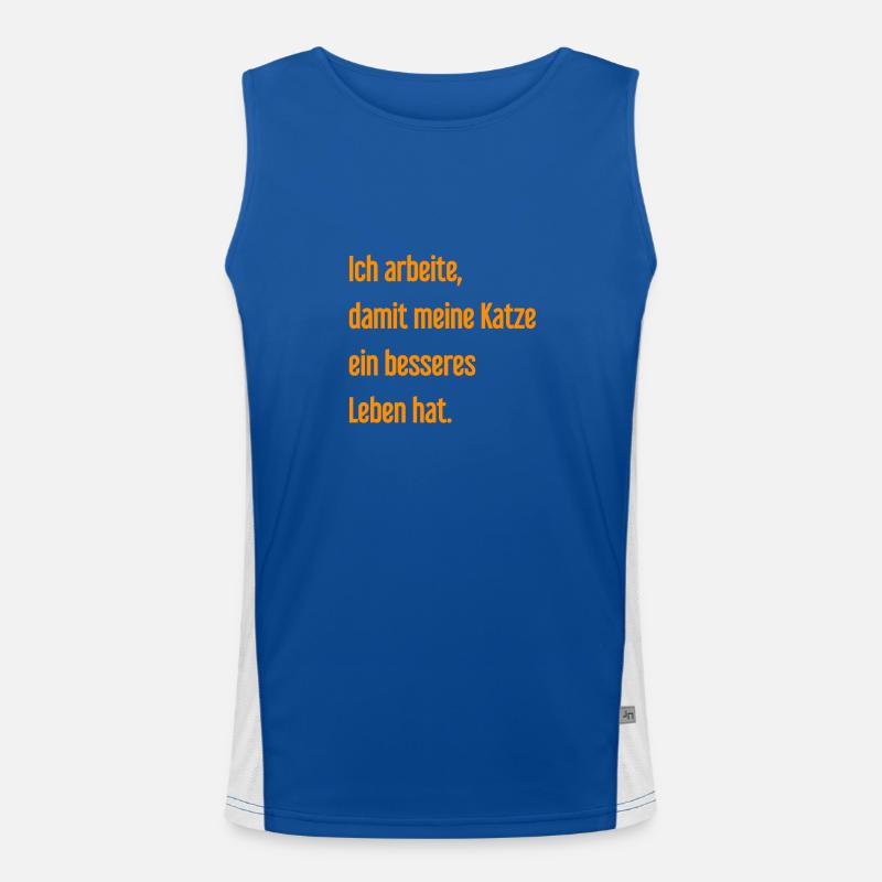 Für ein besseres Katzenleben arbeite ich! Funktionelles Kontrast-Tank Top für Männer 