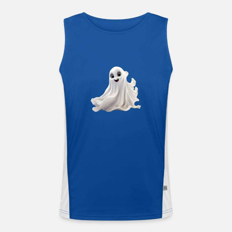 Ghost - Ein kleiner niedlicher Geist Funktionelles Kontrast-Tank Top für Männer 