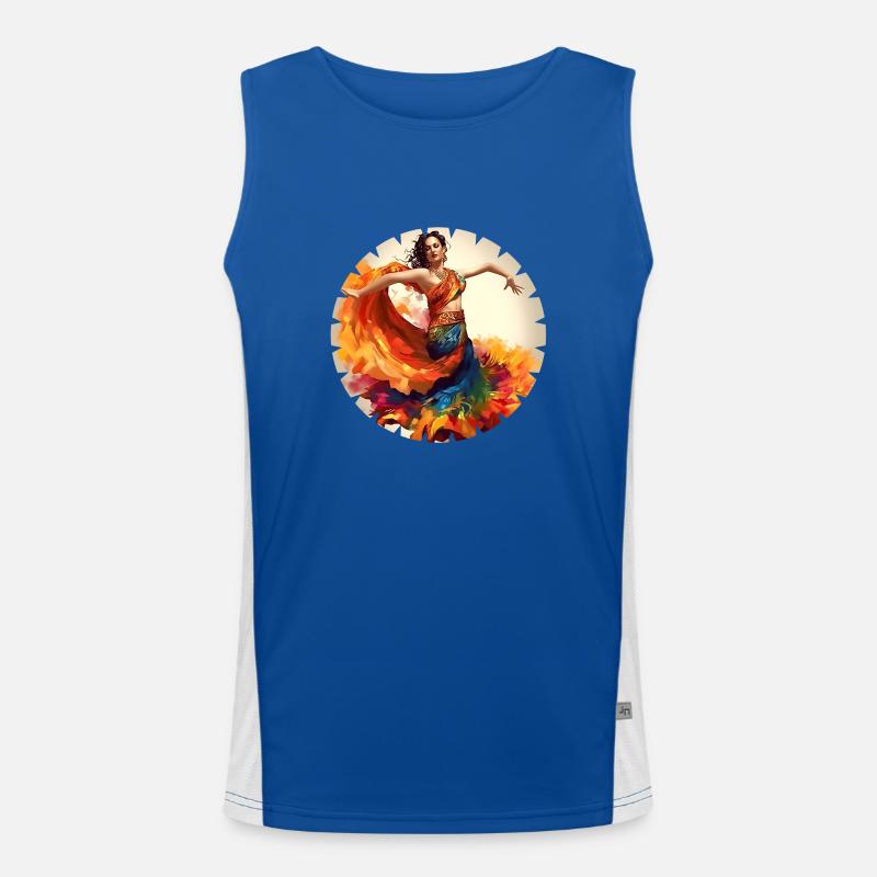 Oriental dance, also called belly dance Men's Functional Contrast Tank Top 