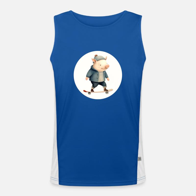 Piggy fait du skateboard Débardeur respirant contrasté Homme 