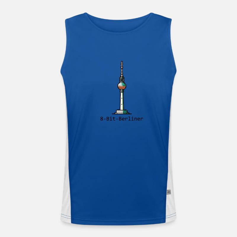 8 Bit Berliner: Pixel Fernsehturm Funktionelles Kontrast-Tank Top für Männer 