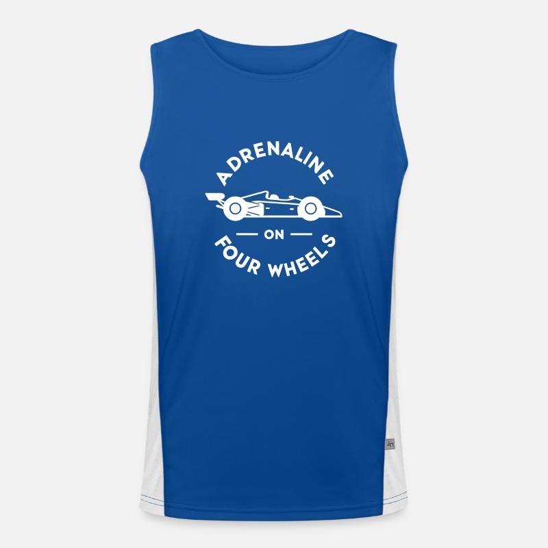 Adrenalin auf vier Rädern Funktionelles Kontrast-Tank Top für Männer 