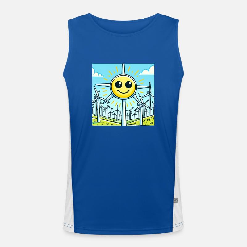 Sonniges Windrad-Lächeln ☀️☺️ Funktionelles Kontrast-Tank Top für Männer 
