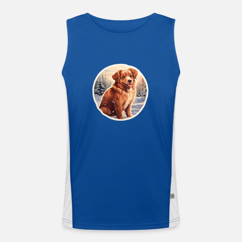 Wuffy winter magic - Men's Functional Contrast Tank Top  - royal/white