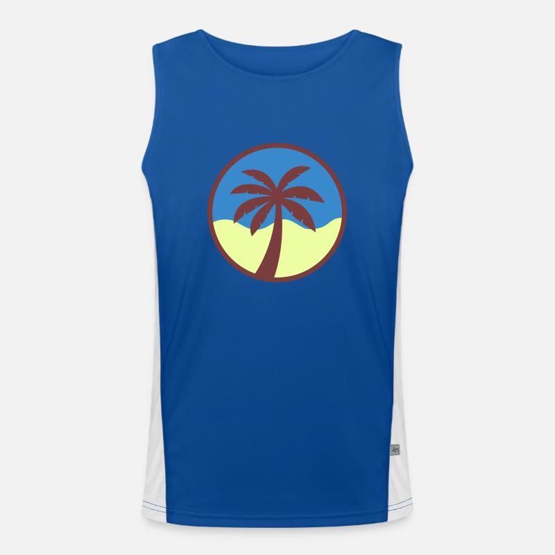palm tree Men's Functional Contrast Tank Top 