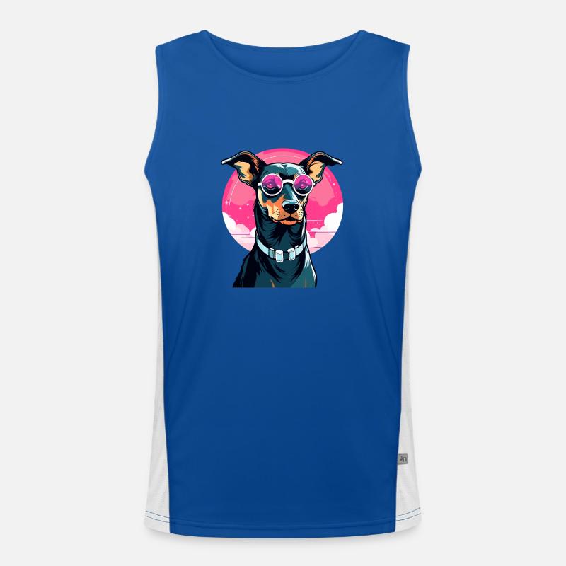 Doberman chien dessin Débardeur respirant contrasté Homme 