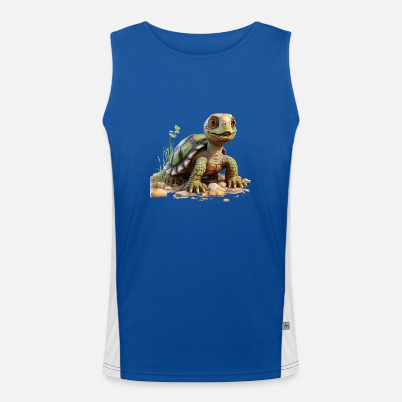 Drôle de petite tortue Débardeur respirant contrasté Homme 