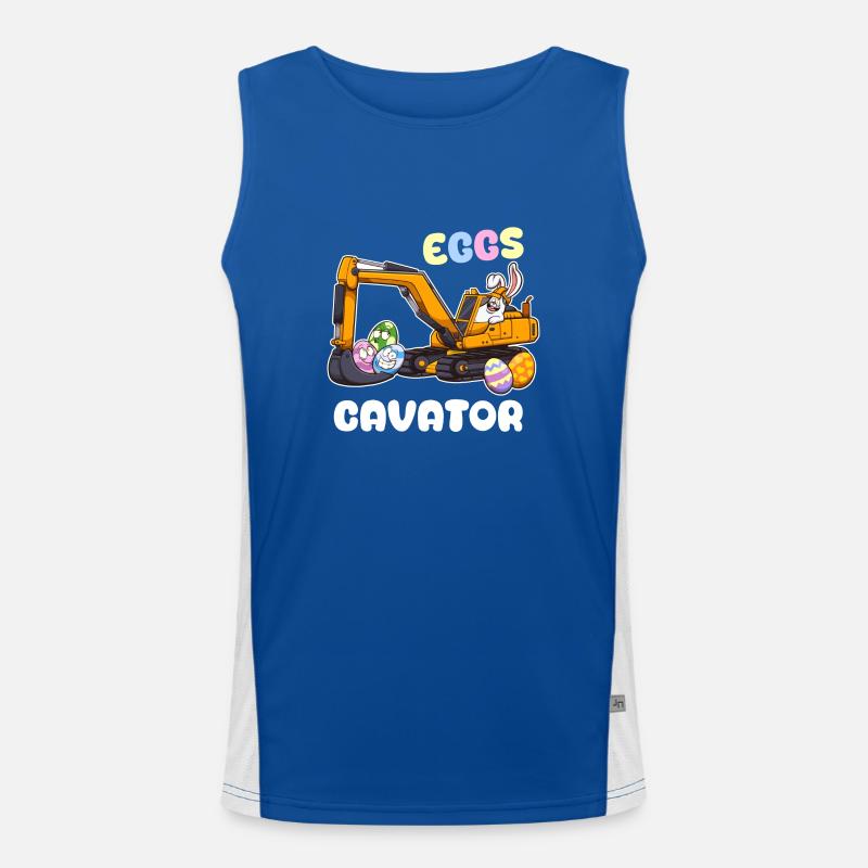 Eggscavator Easter Pun Men's Functional Contrast Tank Top 