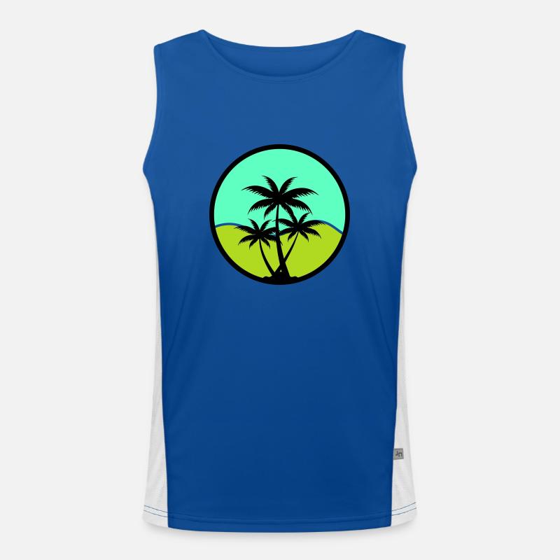Palm trees Men's Functional Contrast Tank Top 