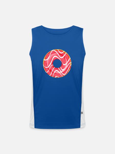 Donut Tegning Dessert Donuts Kage Kage wienerbrød 1D - Funktionel kontrast tanktop til herrer  - kongeblå/hvid