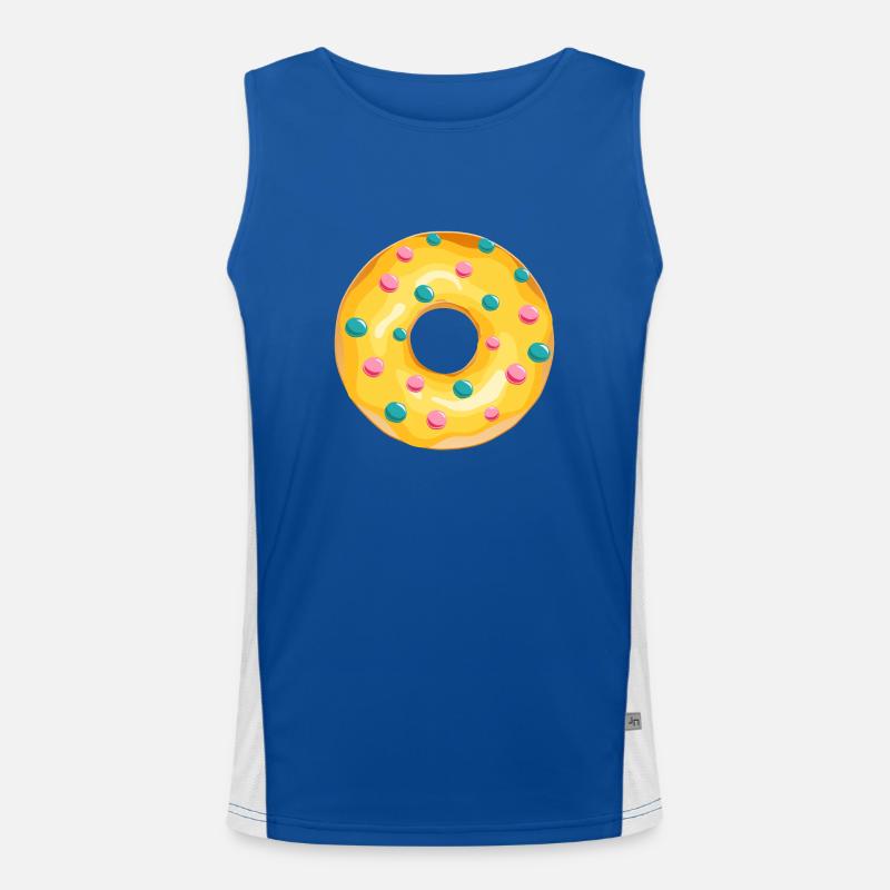 donut drawing dessert donuts cake pastry 1 Men's Functional Contrast Tank Top 